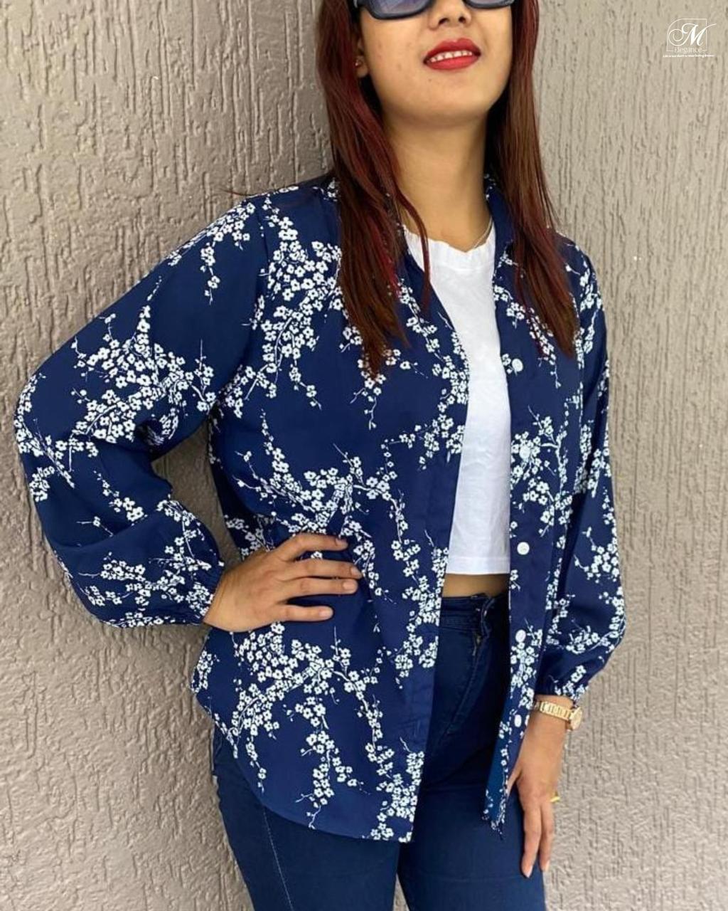 Blue blossom shirt